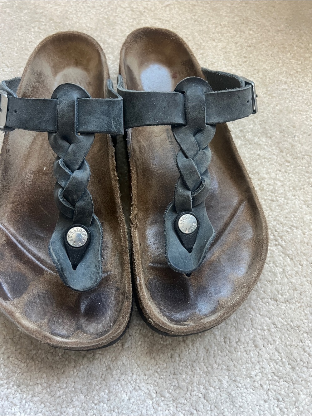 Birkenstock Black Braided Thong Sandals